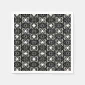 Schwarz-weißer Schneestern-Festmuster Party Serviette (Vorderseite)