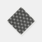 Schwarz-weißer Schneestern-Festmuster Party Serviette (Ecke)