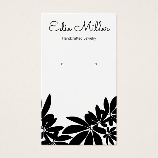 Schwarz-weißer Schriftart mit Blumenschrift (Vorderseite)