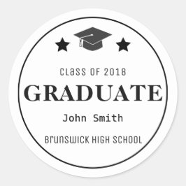 Schwarz-weißer Schulstern für benutzerdefinierte S Runder Aufkleber