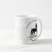 Schwarz-weißer Schütze Zodiac Custom Geburtstag Kaffeetasse (VorderseiteRechts)