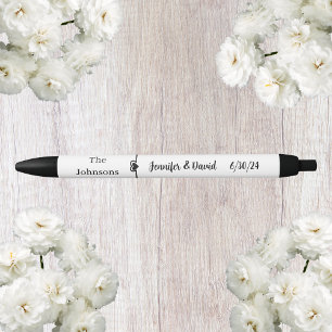 Schwarz-weißer Script-Hochzeitsgeschenk-Kugelschre Kugelschreiber