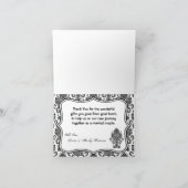 Schwarz-weißer Seitenteil für die Damaskohle, gekl Dankeskarte (Innenseite)