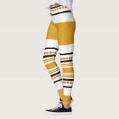 Schwarz-weißer Senf des ethnischen Stammes- Leggings (Links)