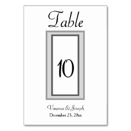 Schwarz-weißer Silberhochzeittisch Tischnummer