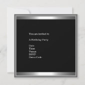 Schwarz-weißer Silver Mens 35. 5. Einladung (Rückseite)