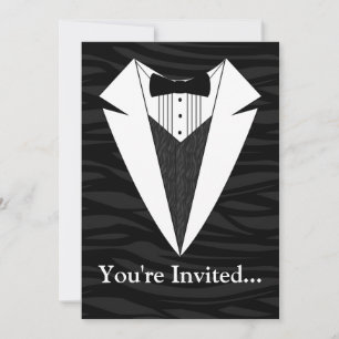 Schwarz-weißer Smoking Einladung