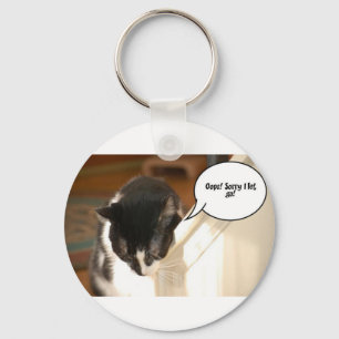 schwarz-weißer Smoking-Kater Schlüsselanhänger