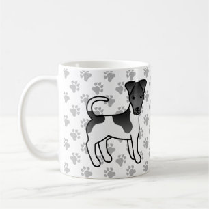 Schwarz-weißer Smooth-Fox-Terrier-Cartoon-Hund Kaffeetasse