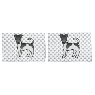 Schwarz-weißer Smooth-Fox-Terrier-Cartoon-Hund Kissenbezug