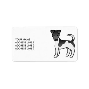 Schwarz-weißer Smooth Fox Terrier Hund & Text Adressaufkleber