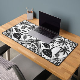 SCHWARZ-WEIßER SOMMER TRIBAL FORMEN & PALMEN SCHREIBTISCHUNTERLAGE