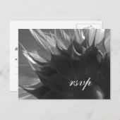 Schwarz-weißer Sommergarten Sonnenblumenhochzeit R Einladungspostkarte (Vorne/Hinten)