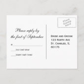 Schwarz-weißer Sommergarten Sonnenblumenhochzeit R Einladungspostkarte (Rückseite)