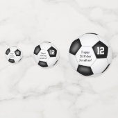 Schwarz-weißer SportGeburtstagsfußball Konfetti (Rückseiten)