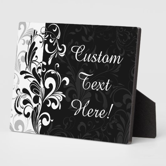 Schwarz-weißer Springbrunnen Party wirbeln Fotoplatte (Seite)