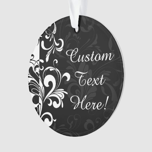 Schwarz-weißer Springbrunnen Party wirbeln Ornament (Vorderseite)