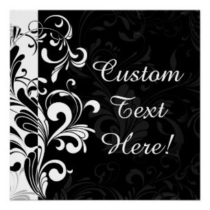 Schwarz-weißer Springbrunnen Party wirbeln Poster