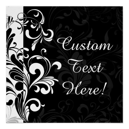 Schwarz-weißer Springbrunnen Party wirbeln Poster (Vorderseite)