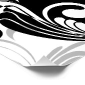 Schwarz-weißer Springbrunnen Party wirbeln Poster (Ecke)