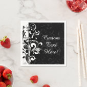 Schwarz-weißer Springbrunnen Party wirbeln Serviette (Beispiel)