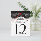 Schwarz-weißer Spritzer im Blut bis zum Tod Tischn Postkarte (Stehend Vorderseite)