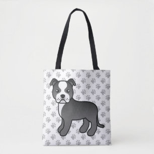 Schwarz-weißer Staffordshire Bull Terrier Hund Tasche