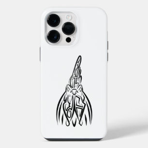 Schwarz-weißer Stammes-Hahn iPhone 14 Pro Max Hülle