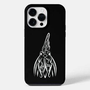 Schwarz-weißer Stammes-Hahn iPhone 14 Pro Max Hülle