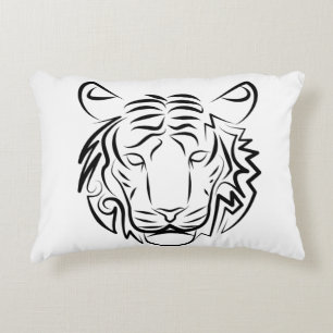 Schwarz-weißer Stammes-Tiger Dekokissen