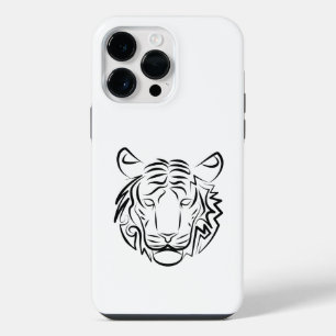 Schwarz-weißer Stammes-Tiger iPhone 14 Pro Max Hülle