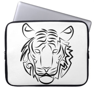Schwarz-weißer Stammes-Tiger Laptopschutzhülle