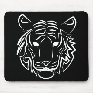 Schwarz-weißer Stammes-Tiger Mousepad