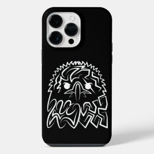 Schwarz-weißer Stammesadler iPhone 14 Pro Max Hülle