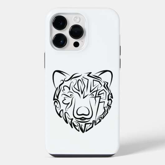 Schwarz-weißer Stammesbär iPhone Hülle (Rückseite)