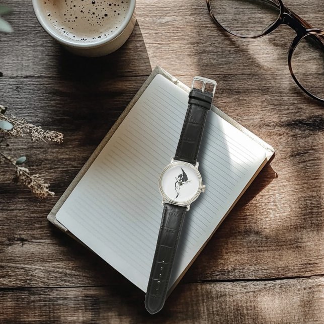 Schwarz-weißer Stammesdrache Armbanduhr (Von Creator hochgeladen)