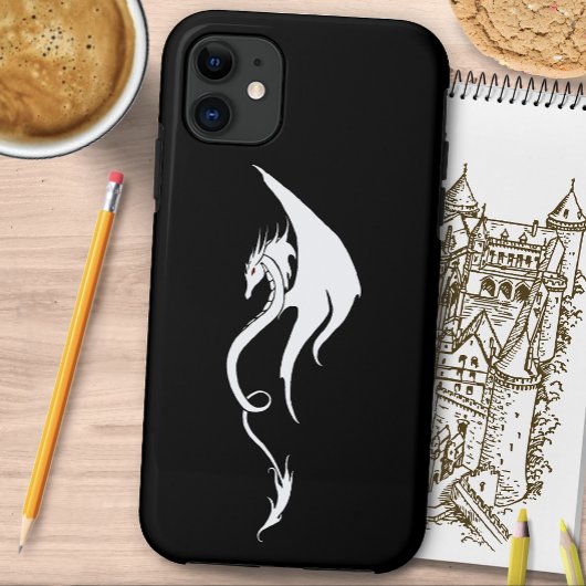 Schwarz-weißer Stammesdrache Case-Mate iPhone Hülle