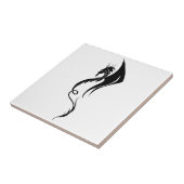 Schwarz-weißer Stammesdrache Fliese (Seite)