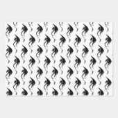 Schwarz-weißer Stammesdrache Geschenkpapier Set (Vorderseite)