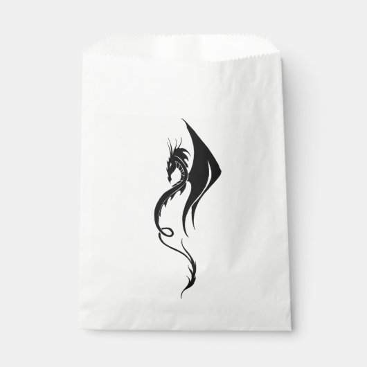 Schwarz-weißer Stammesdrache Geschenktütchen (Vorderseite)