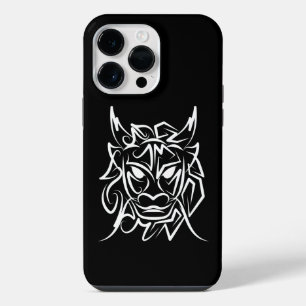 Schwarz-weißer Stammesdrache iPhone 14 Pro Max Hülle