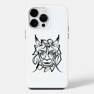 Schwarz-weißer Stammesdrache iPhone 14 Pro Max Hülle
