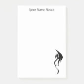 Schwarz-weißer Stammesdrache Post-it Klebezettel (Vorderseite)
