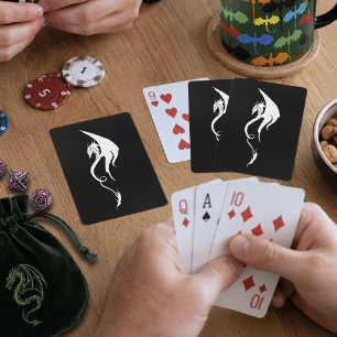 Schwarz-weißer Stammesdrache Spielkarten