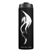 Schwarz-weißer Stammesdrache Thermosbecher (Vorderseite)