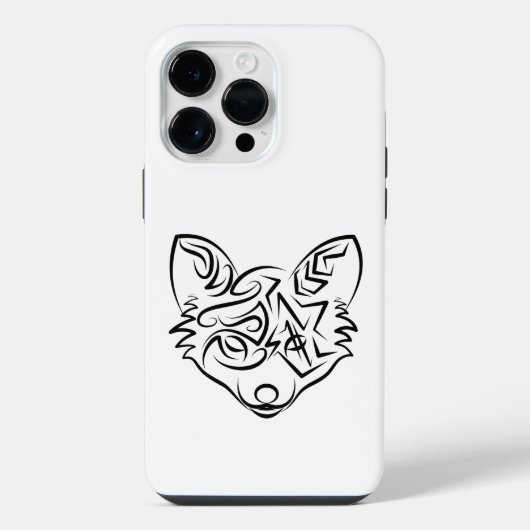 Schwarz-weißer Stammesfuchs iPhone Hülle (Rückseite)