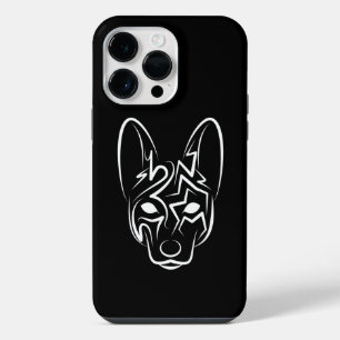 Schwarz-weißer Stammeshund iPhone 14 Pro Max Hülle
