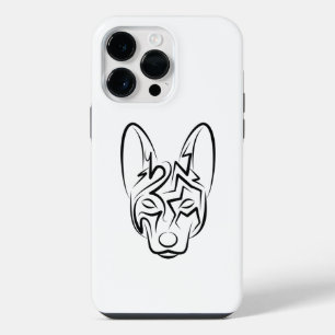 Schwarz-weißer Stammeshund iPhone 14 Pro Max Hülle