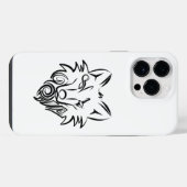 Schwarz-weißer Stammeswolf iPhone Hülle (Rückseite (Horizontal))