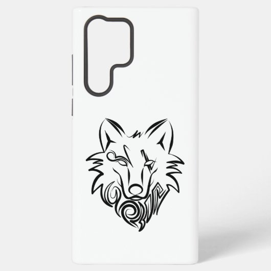 Schwarz-weißer Stammeswolf Samsung Galaxy Hülle (Rückseite)